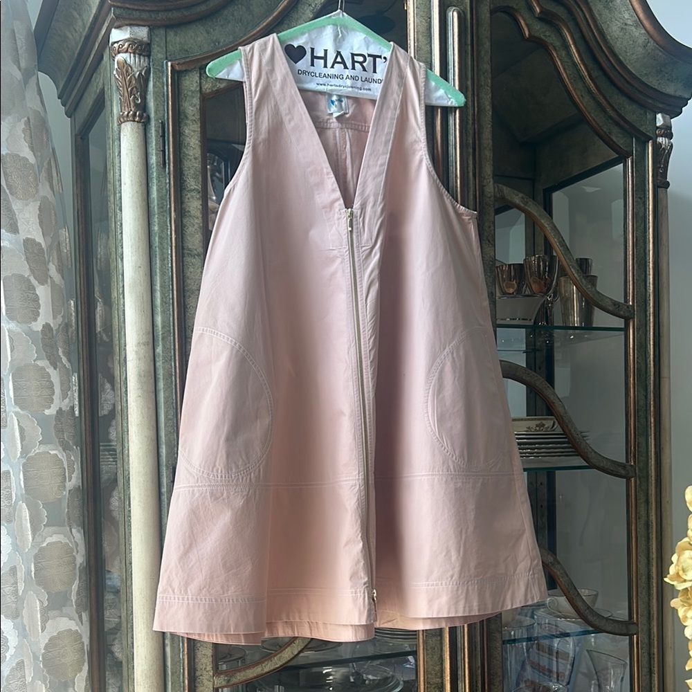 Sleeveless Pink A-Line Zip Front Dress